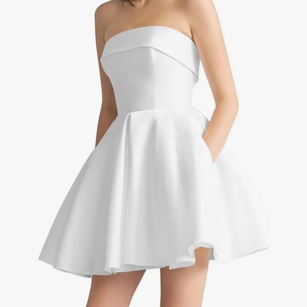 Strapless Short Satin Dress